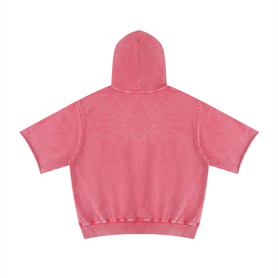 Unisex Mineral Wash Short Sleeve Hoodie