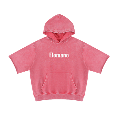 Unisex Mineral Wash Short Sleeve Hoodie