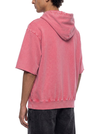 Unisex Mineral Wash Short Sleeve Hoodie