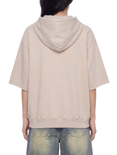 Unisex Mineral Wash Short Sleeve Hoodie