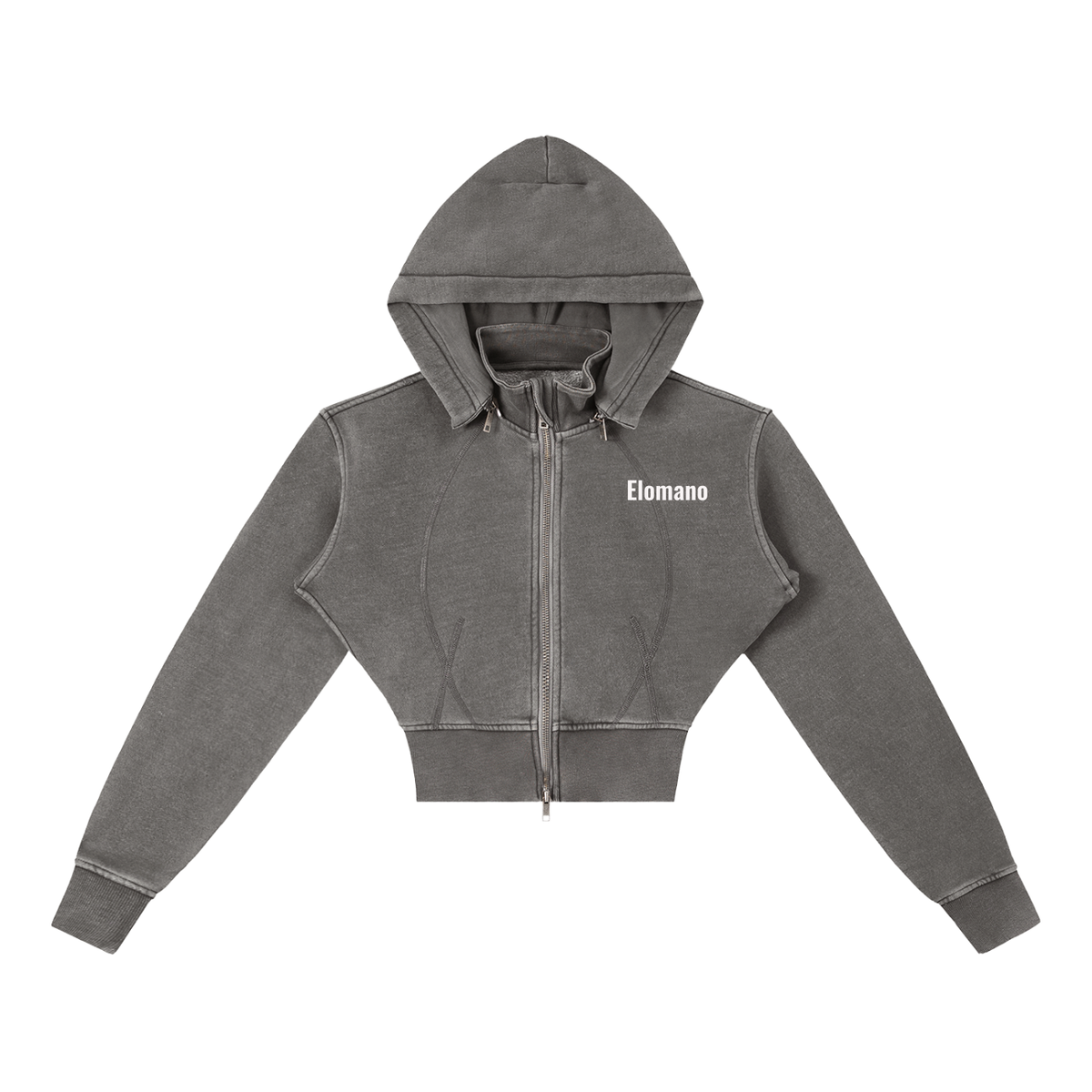 Vintage Washed Cropped Fleece Hoodie