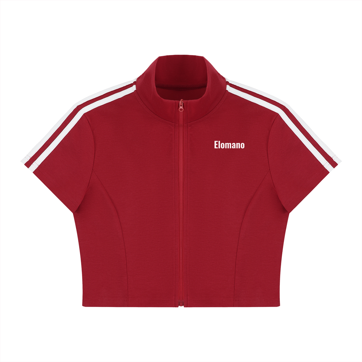 Women's Cropped Full Zip Short Sleeve T-Shirt