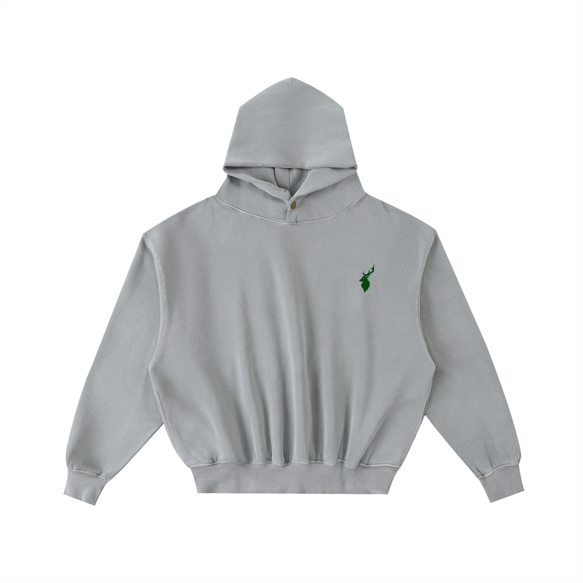Frayed Enzyme Washed Fleece Hoodie