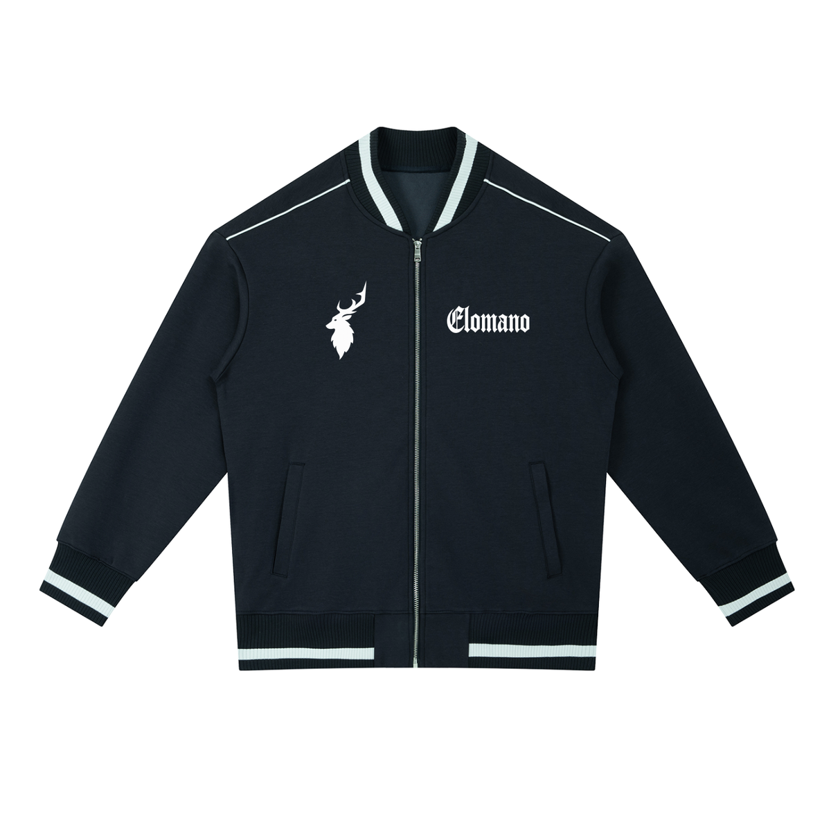 Contrast Piping Zip Bomber Jacket