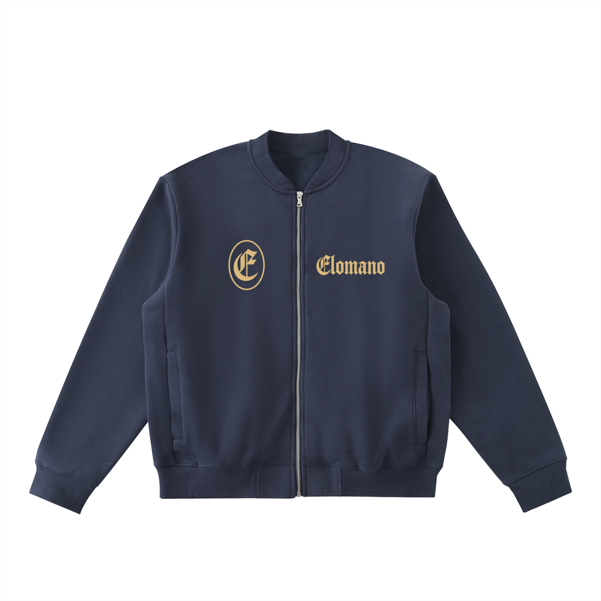 Essential Zip-Up Fleeced Varsity Jacket