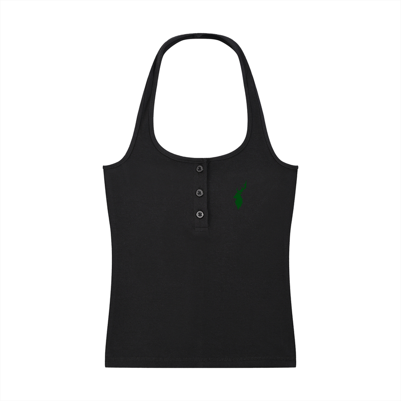Women's Ribbed Henley Tank Top