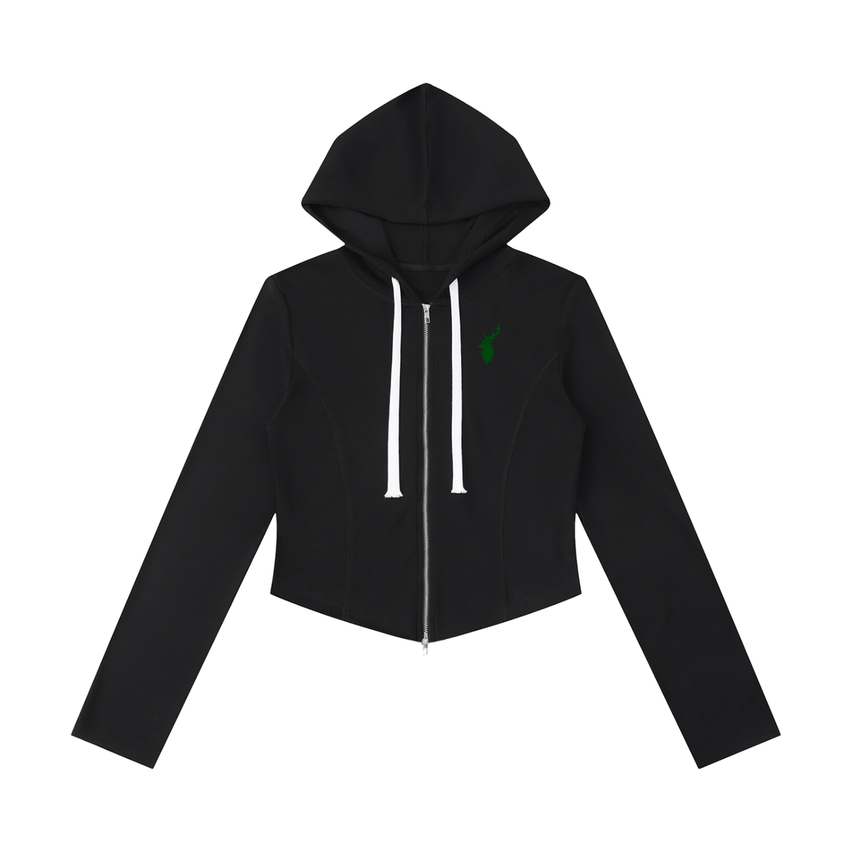 Women's Slim Cropped Full Zip Hoodie