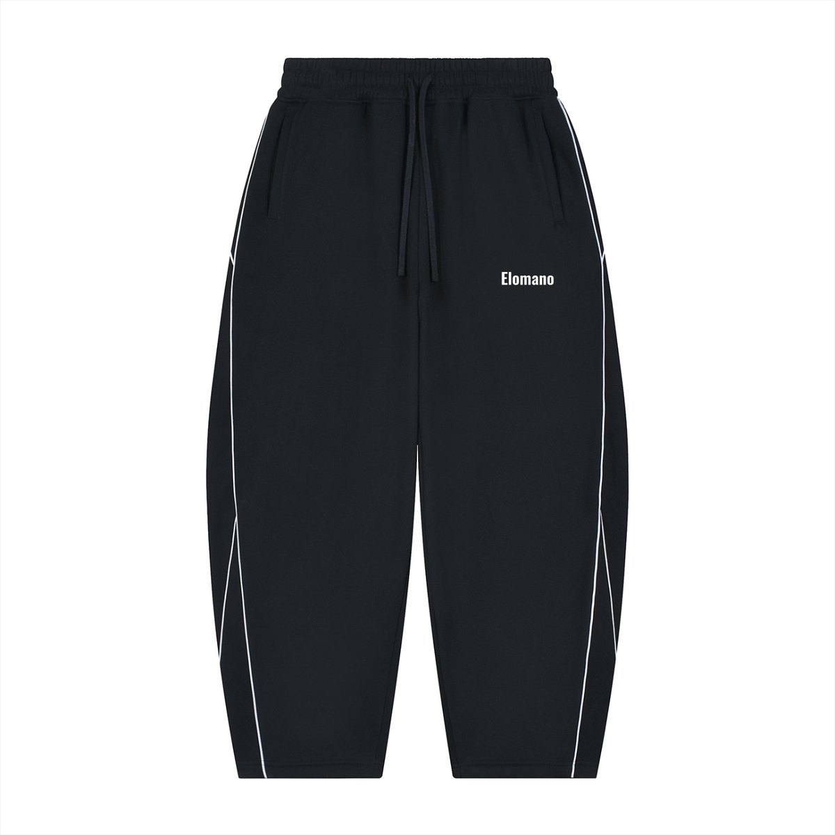 Unisex Piping Fleece Barrel Leg Sweatpants