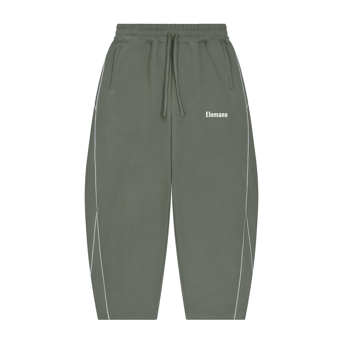Unisex Piping Fleece Barrel Leg Sweatpants