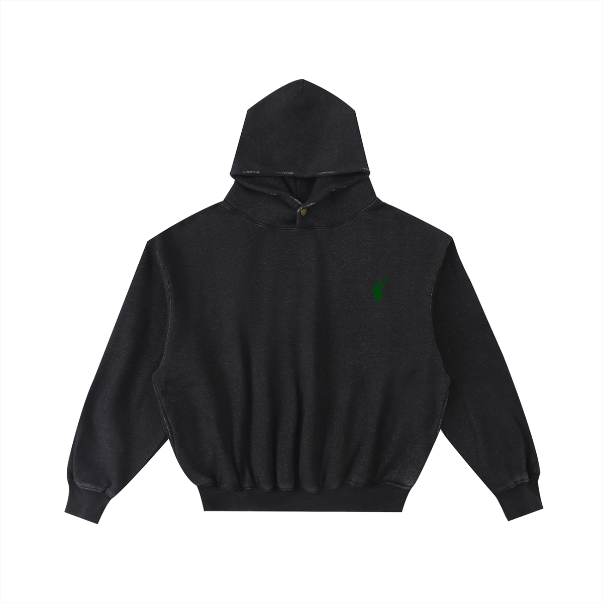 Frayed Enzyme Washed Fleece Hoodie
