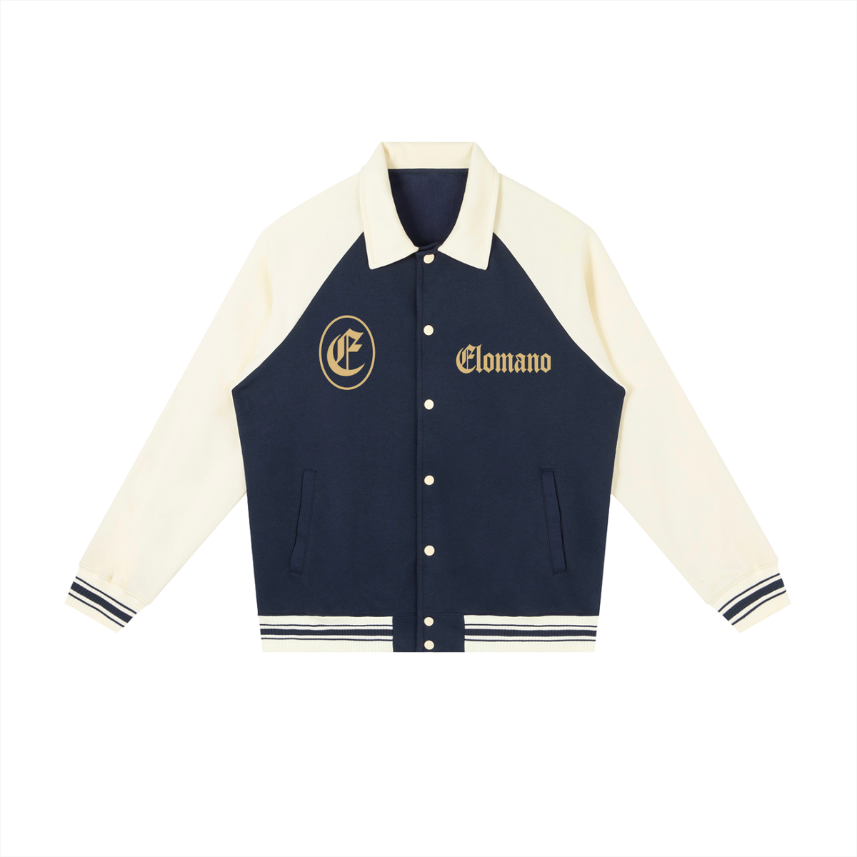 Contrast Raglan Sleeve Baseball Jacket