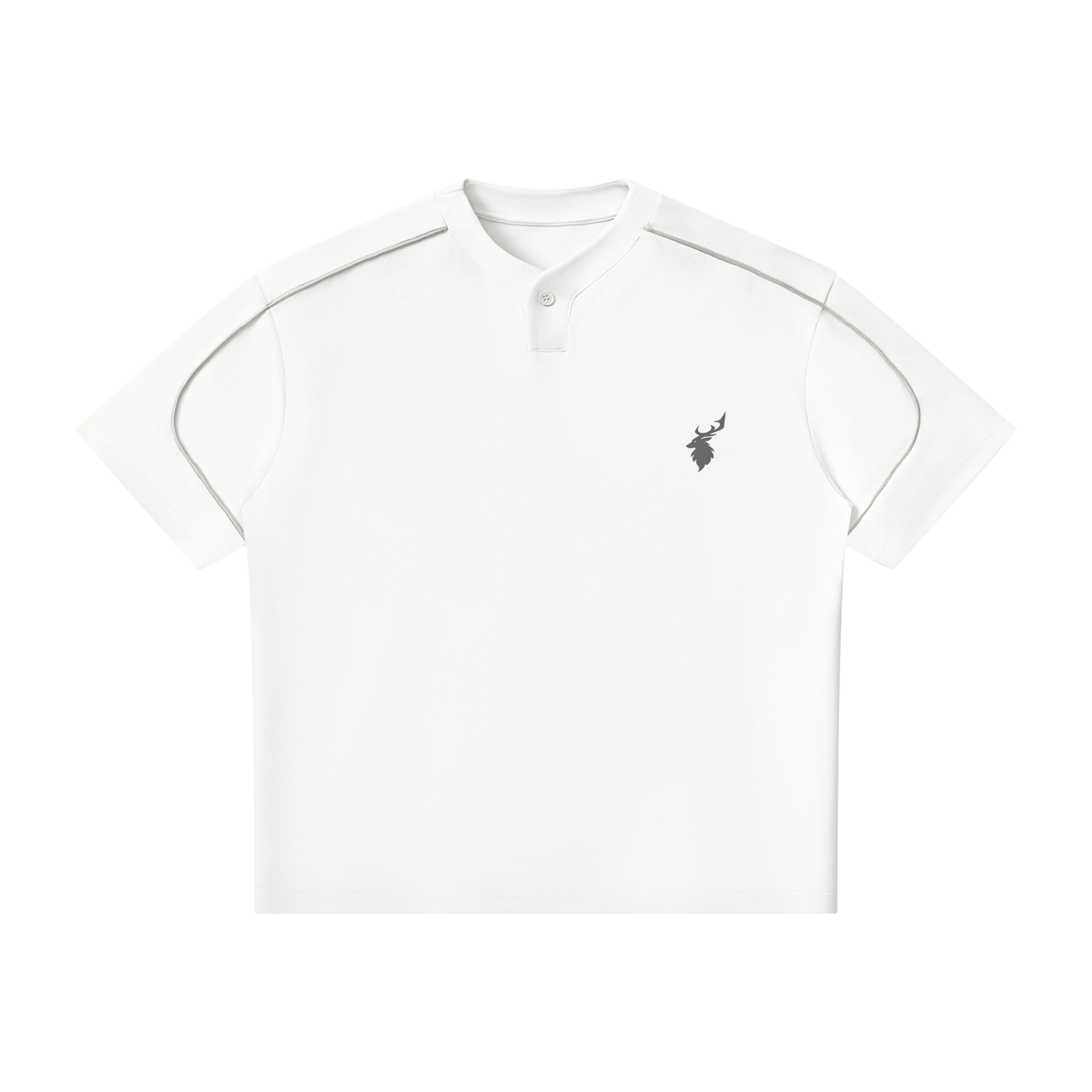 Oversized Piping Henley T-Shirt