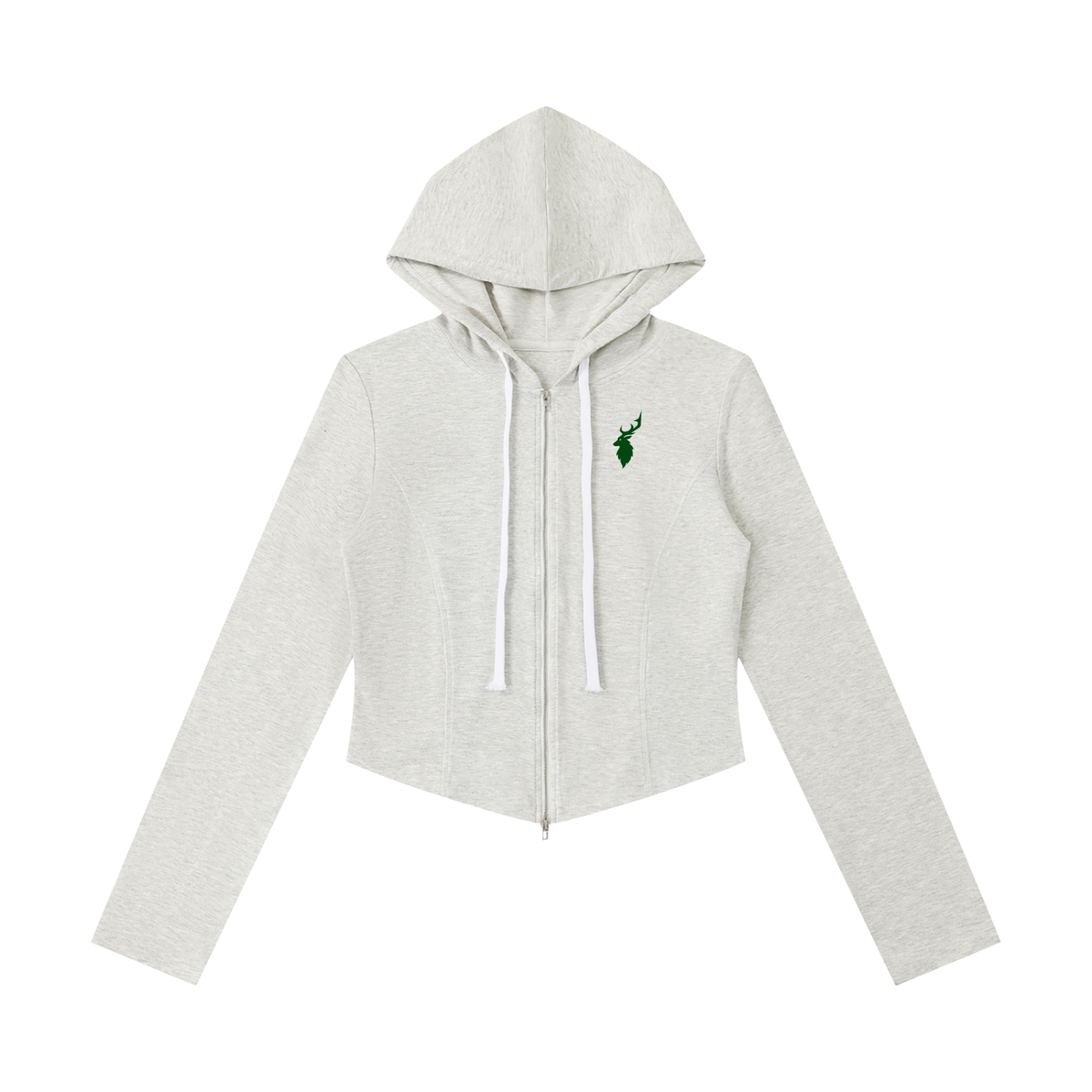 Women's Slim Cropped Full Zip Hoodie