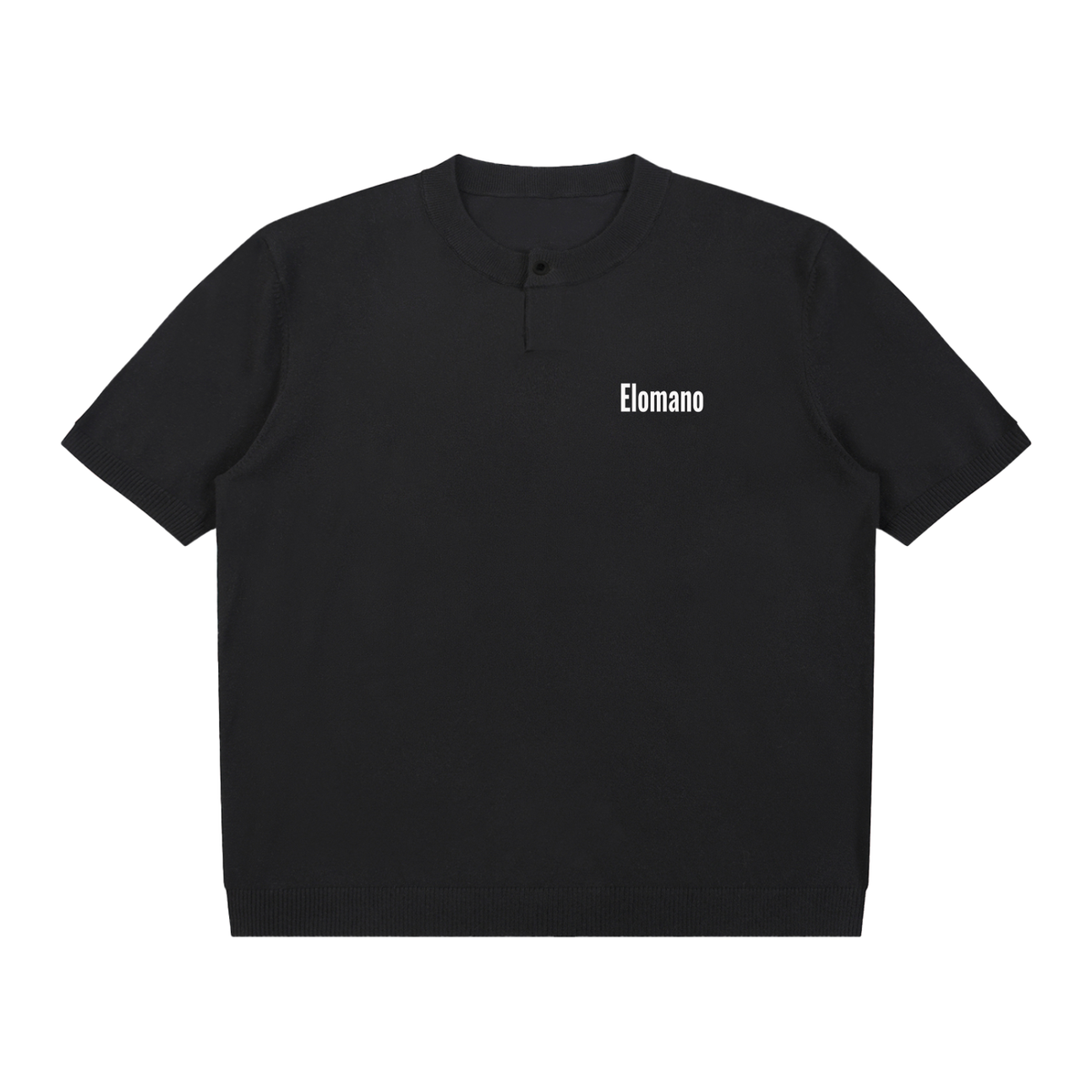 Cotton Knit Short Sleeve Henley T-Shirt