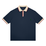 Navy Blue with Apricot