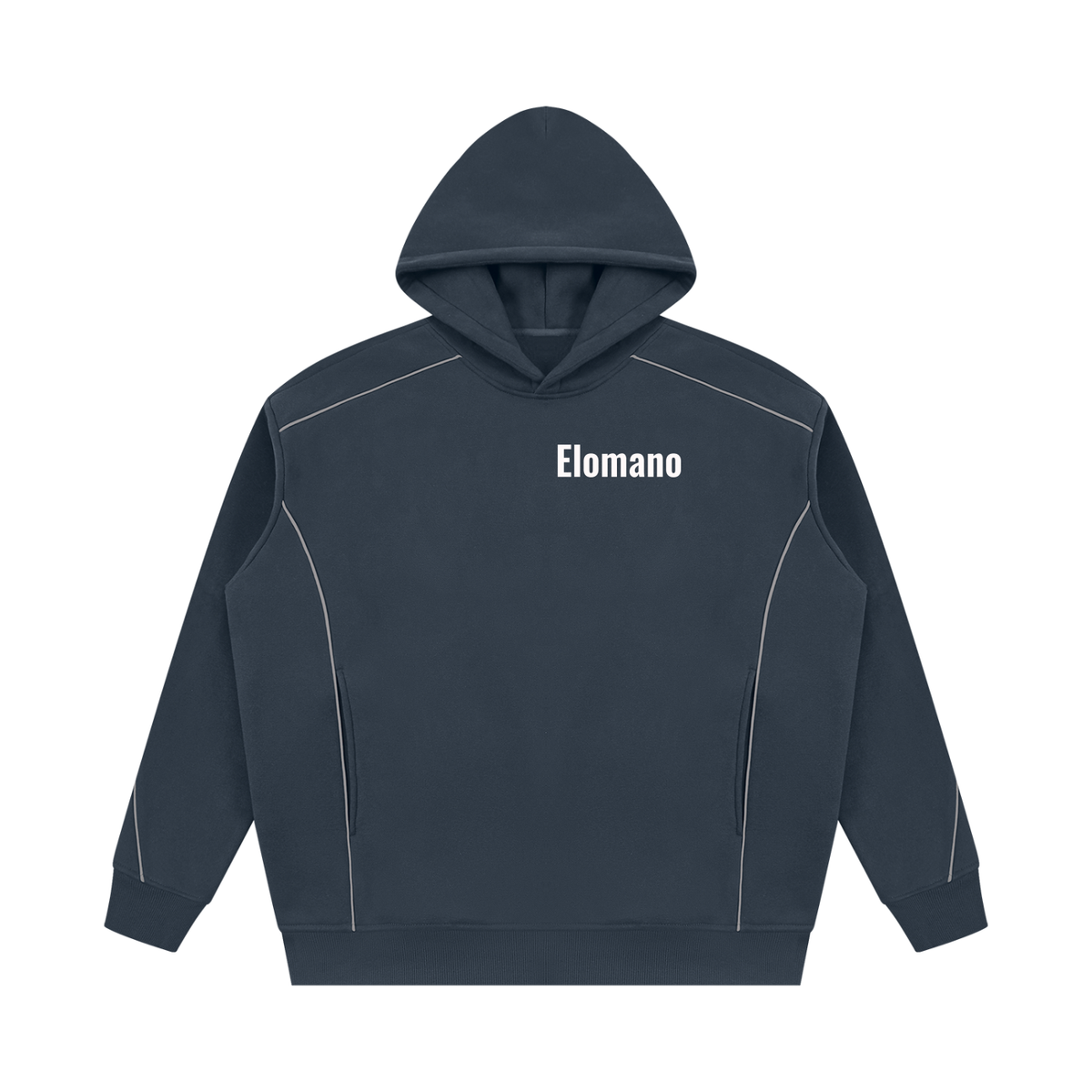 Unisex Oversized Piping Fleece Hoodie
