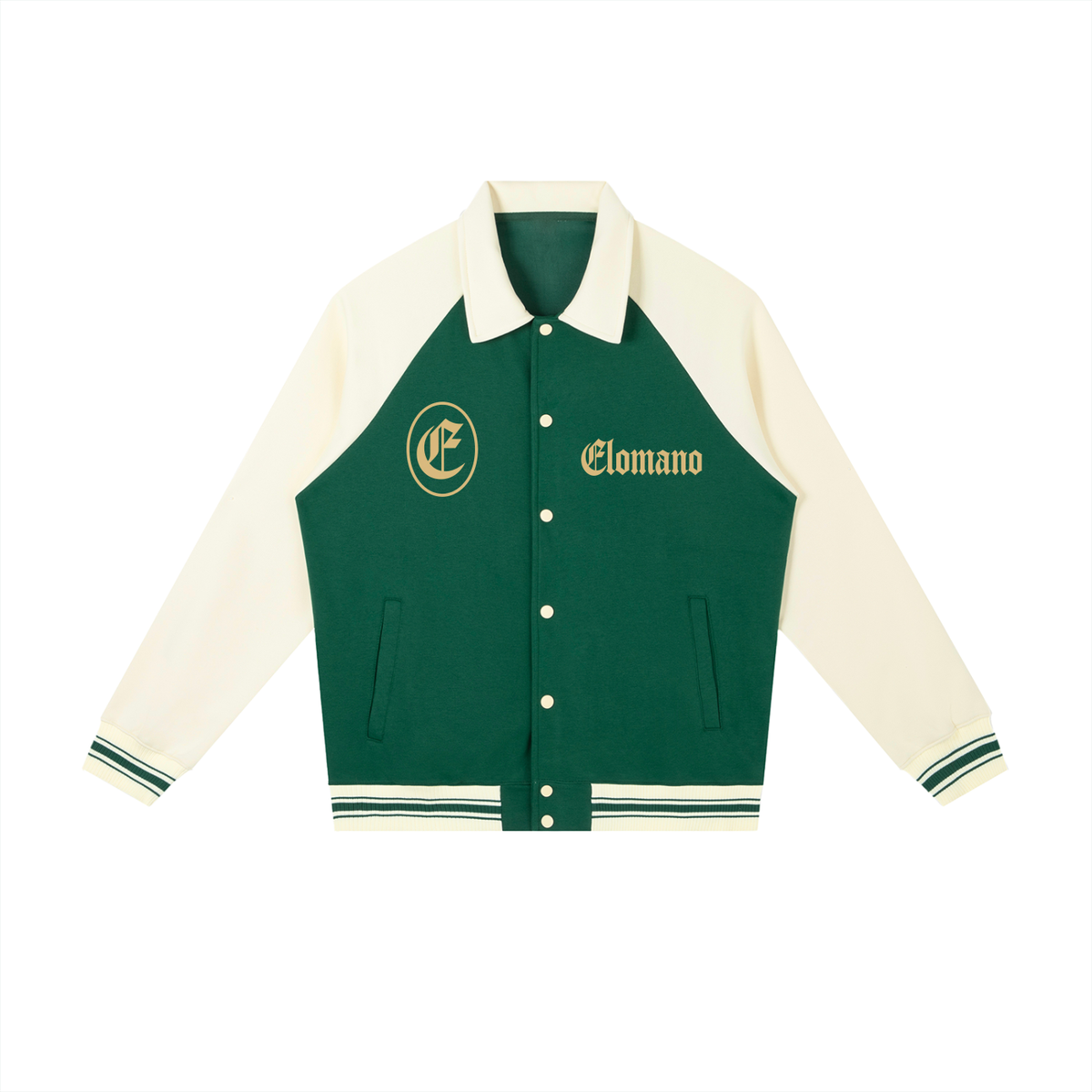 Contrast Raglan Sleeve Baseball Jacket