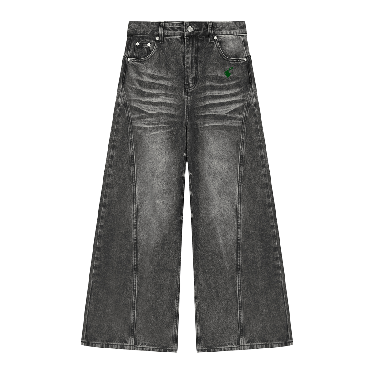 Women’s Vintage Wash Wide Leg Denim Jeans