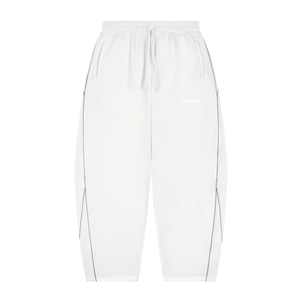 Unisex Piping Fleece Barrel Leg Sweatpants