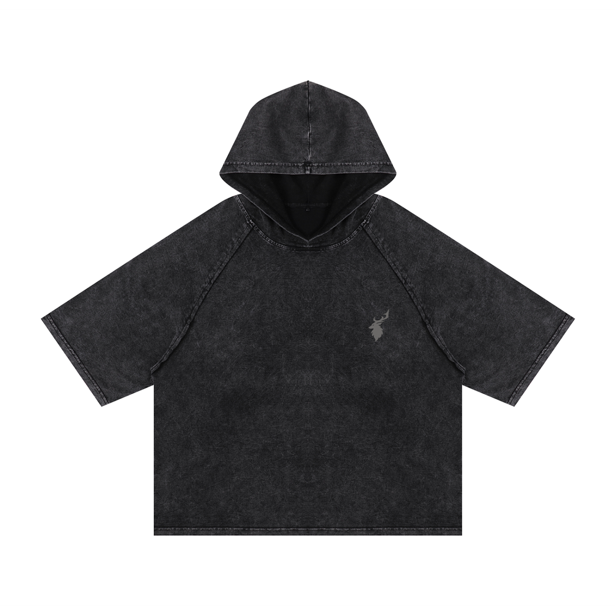 Snow Washed Hooded Boxy T-Shirt