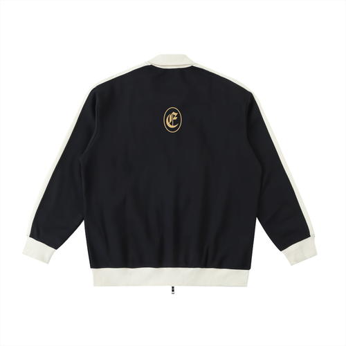 Contrast Trim Stand Collar Jacket