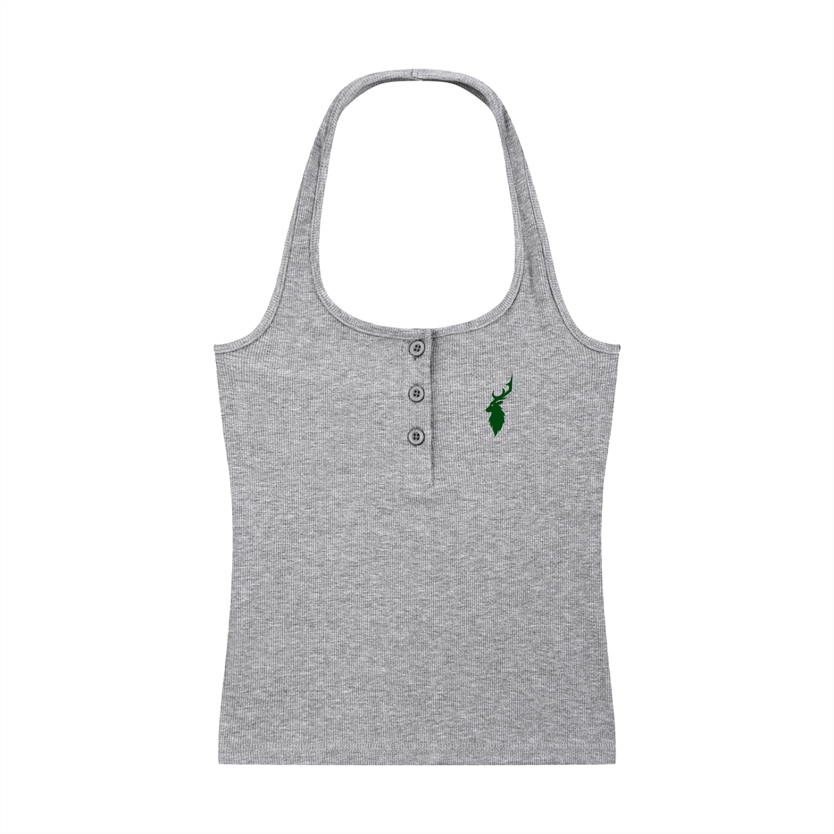 Women's Ribbed Henley Tank Top