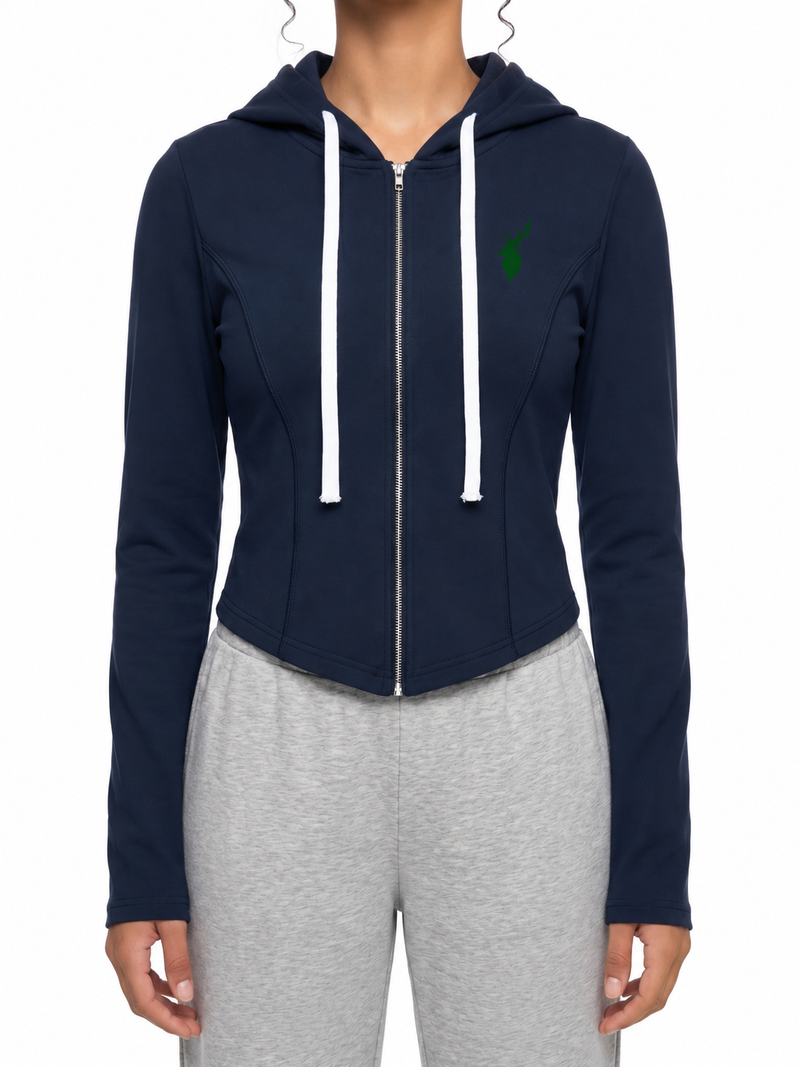 Women's Slim Cropped Full Zip Hoodie