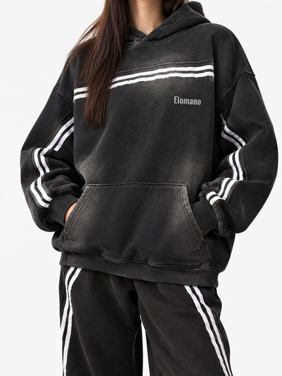 Sun Fade Contrast Tape Fleece Hoodie