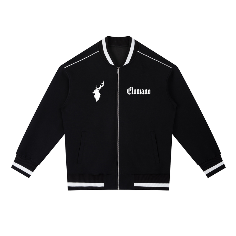 Contrast Piping Zip Bomber Jacket