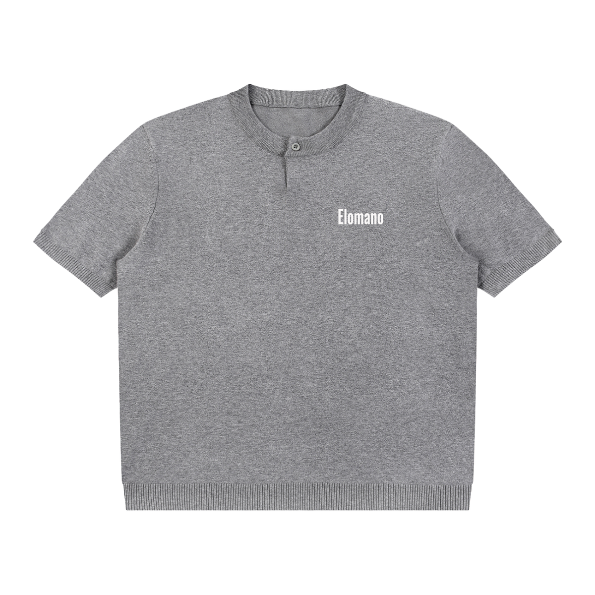Cotton Knit Short Sleeve Henley T-Shirt