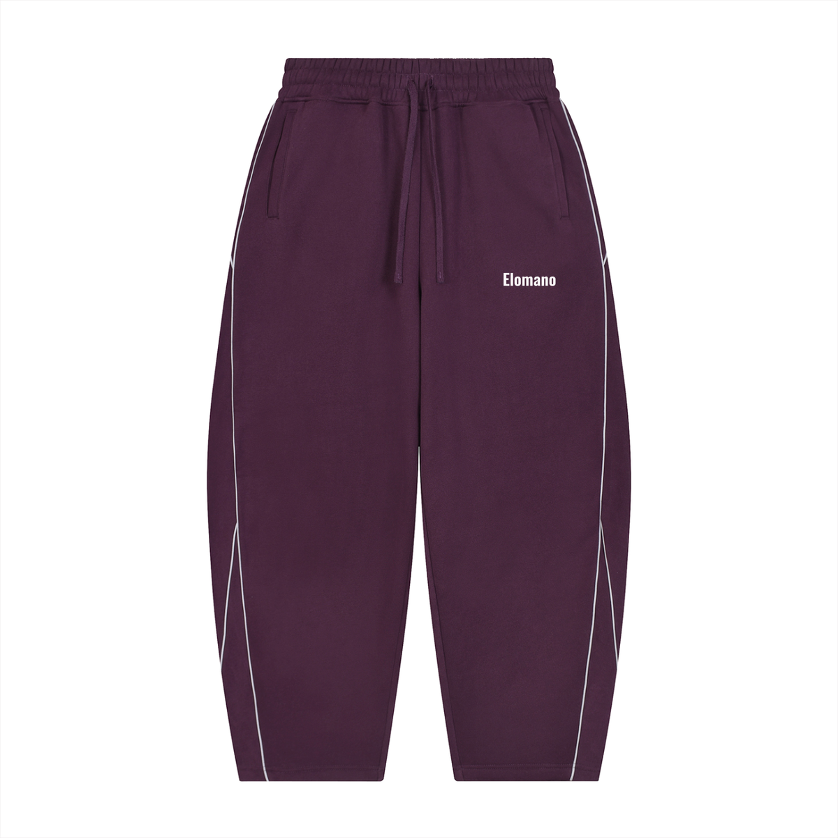 Unisex Piping Fleece Barrel Leg Sweatpants