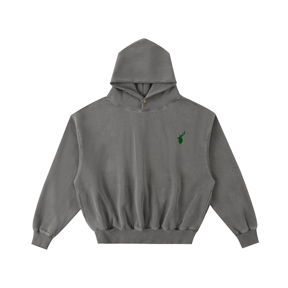 Frayed Enzyme Washed Fleece Hoodie