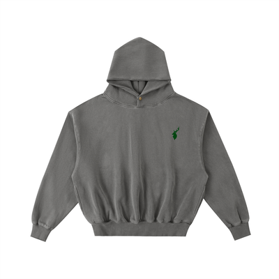 Frayed Enzyme Washed Fleece Hoodie
