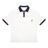 White with Navy Blue