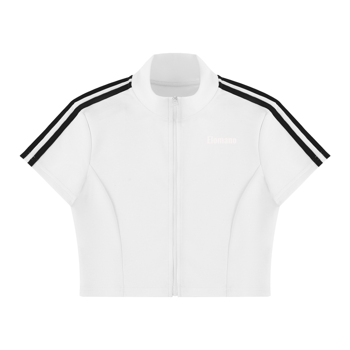 Women's Cropped Full Zip Short Sleeve T-Shirt