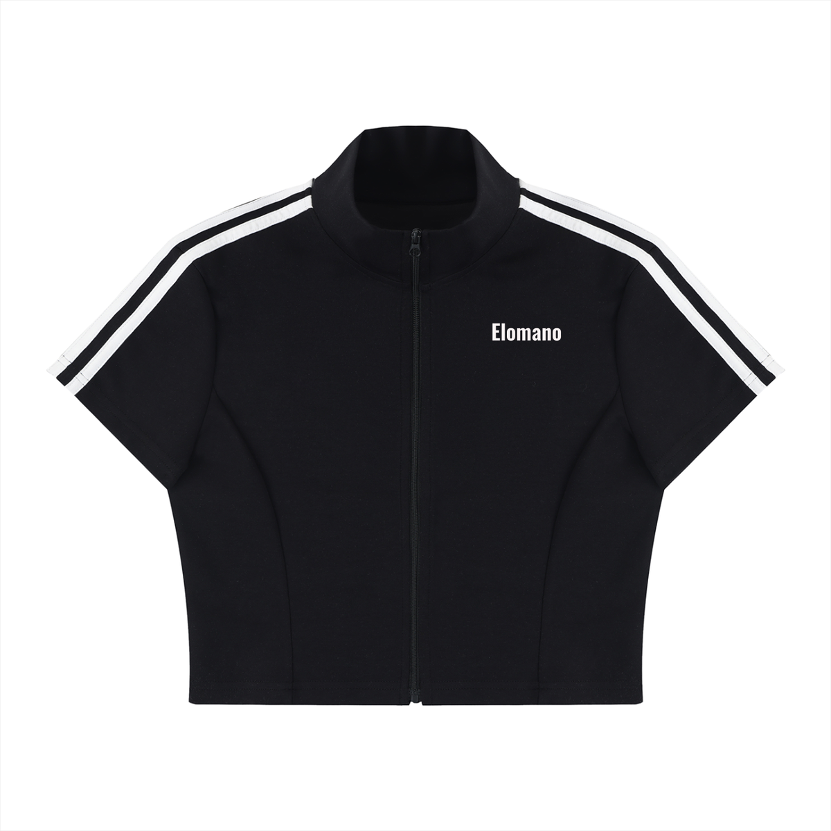Women's Cropped Full Zip Short Sleeve T-Shirt