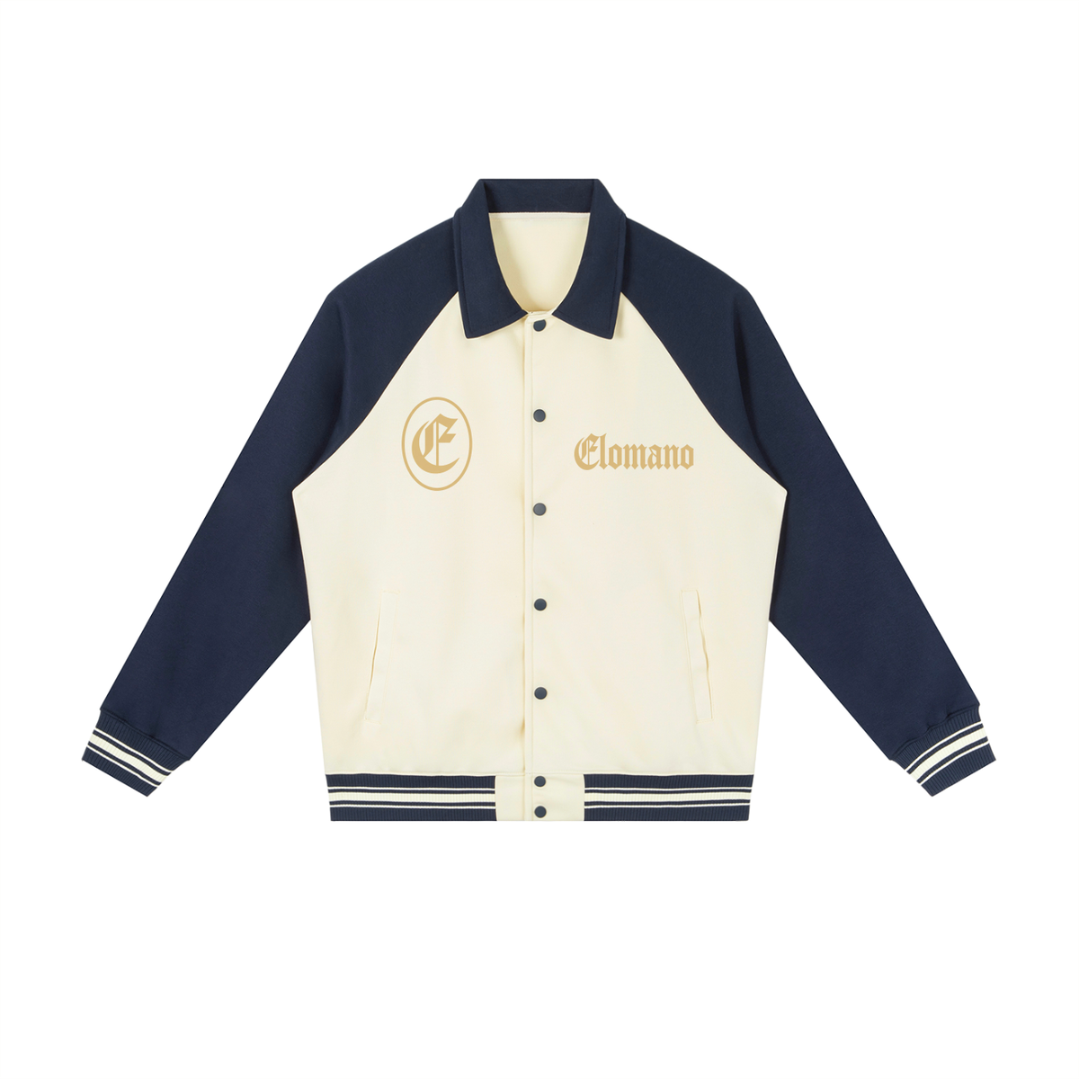 Contrast Raglan Sleeve Baseball Jacket