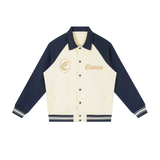 Apricot with Navy Blue