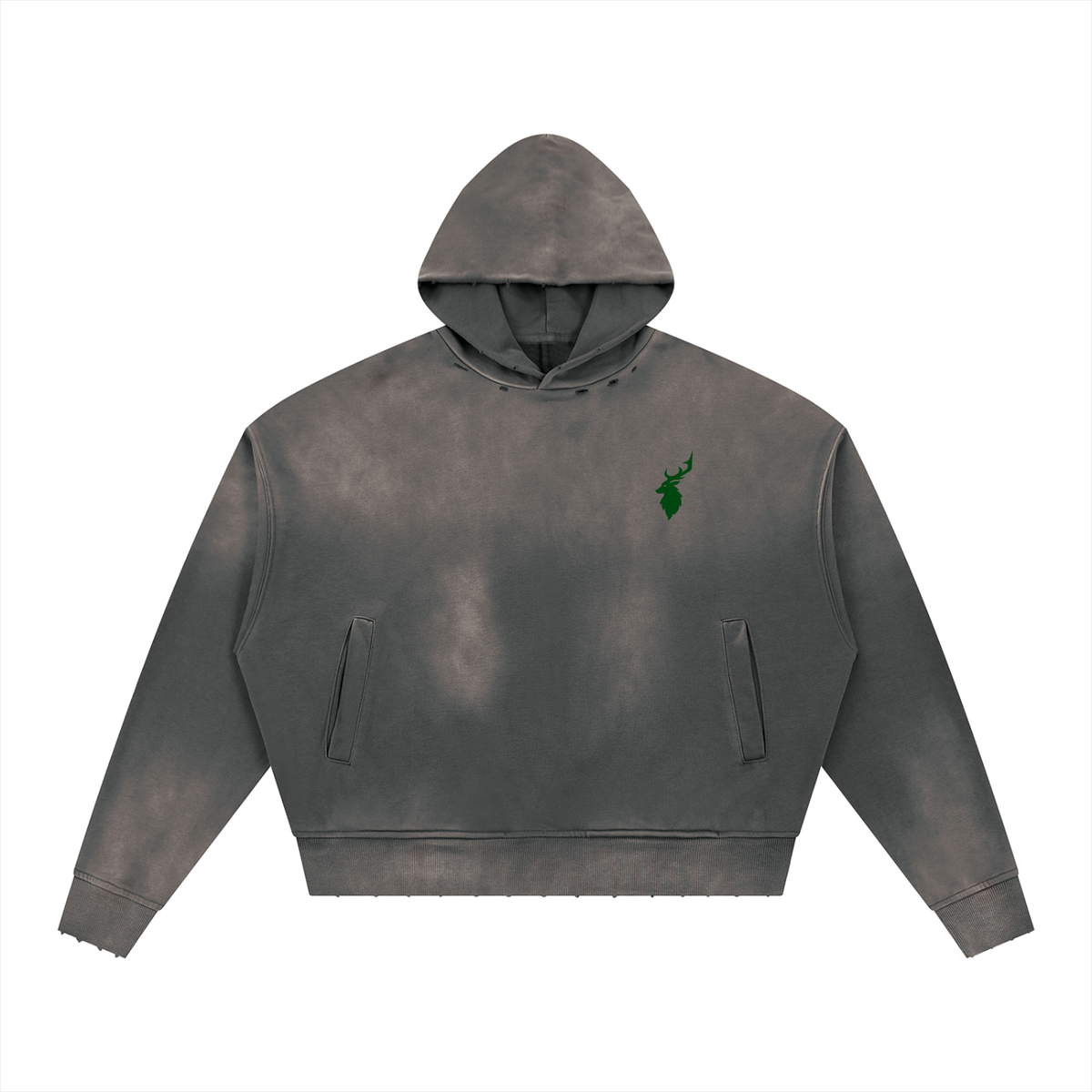 Unisex Sunfade Distressed Boxy Hoodie