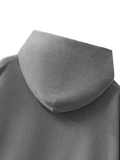 Frayed Enzyme Washed Fleece Hoodie
