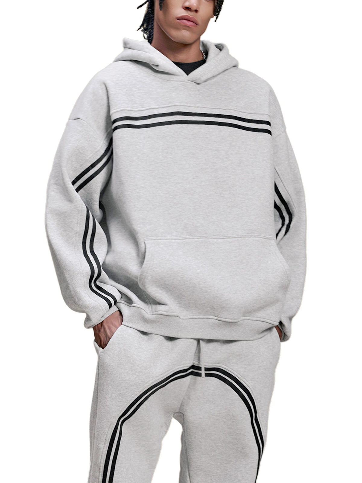Sun Fade Contrast Tape Fleece Hoodie