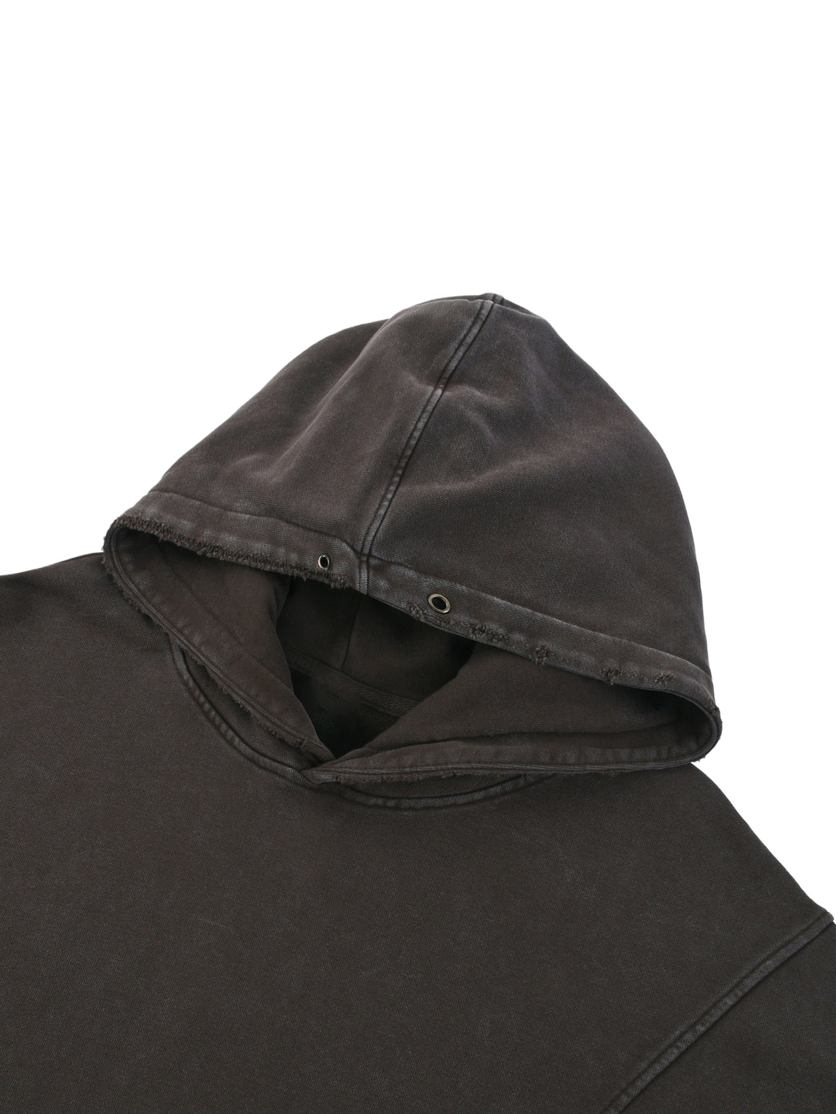 Snow Washed Distressed Panel Pocket Hoodie