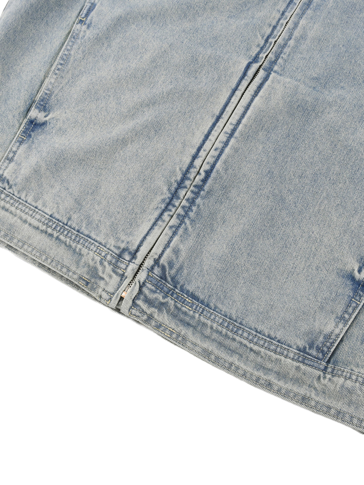 Vintage Wash Zip Denim Jacket