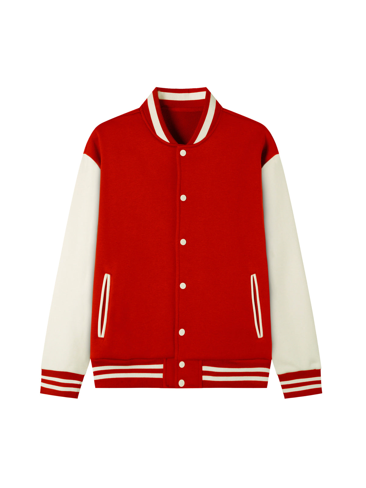 Two-Tone Fleeced Varsity Jacket