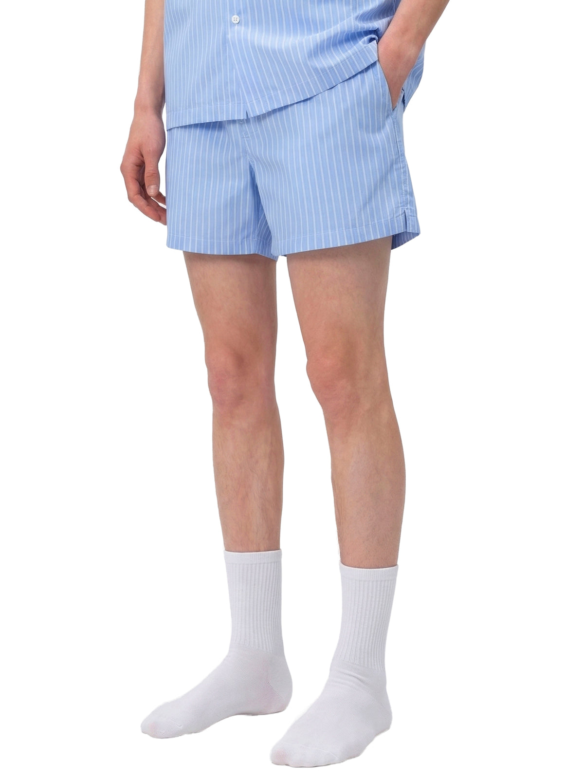 Striped Elastic Waist Shorts