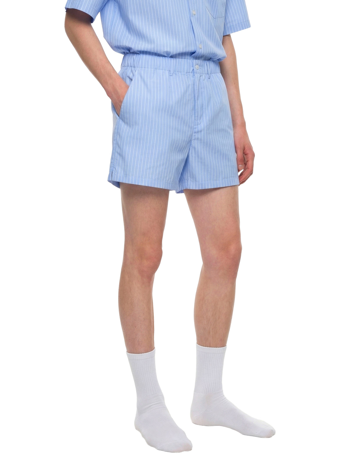 Striped Elastic Waist Shorts