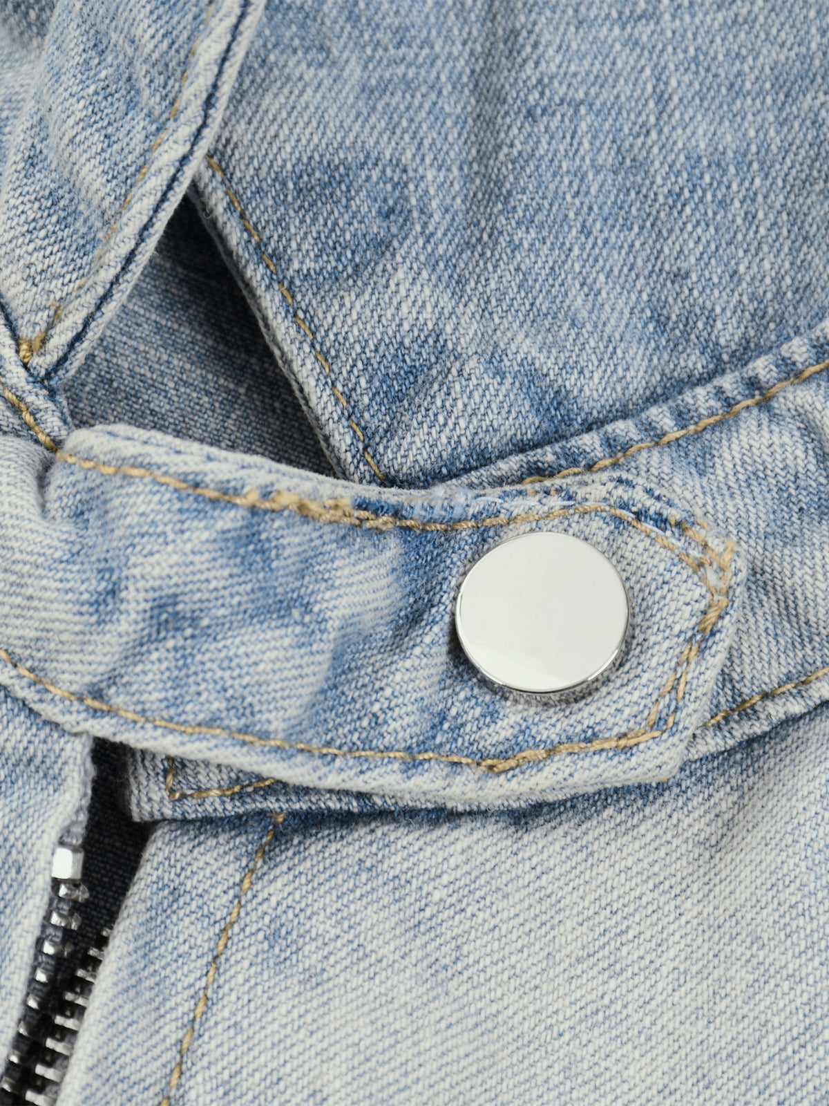 Unisex Vintage Wash Full-Zip Denim Jacket
