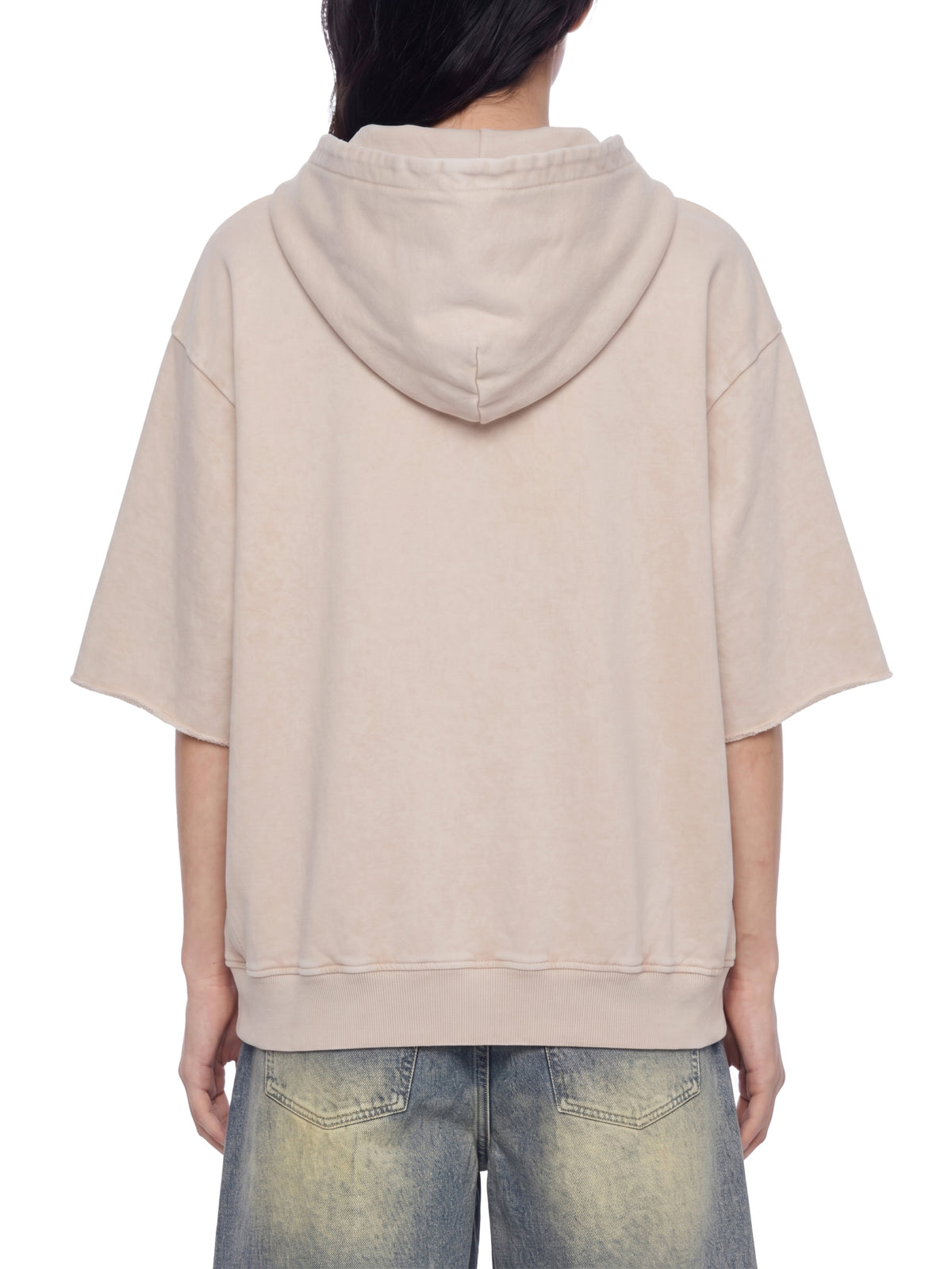 Unisex Mineral Wash Short Sleeve Hoodie