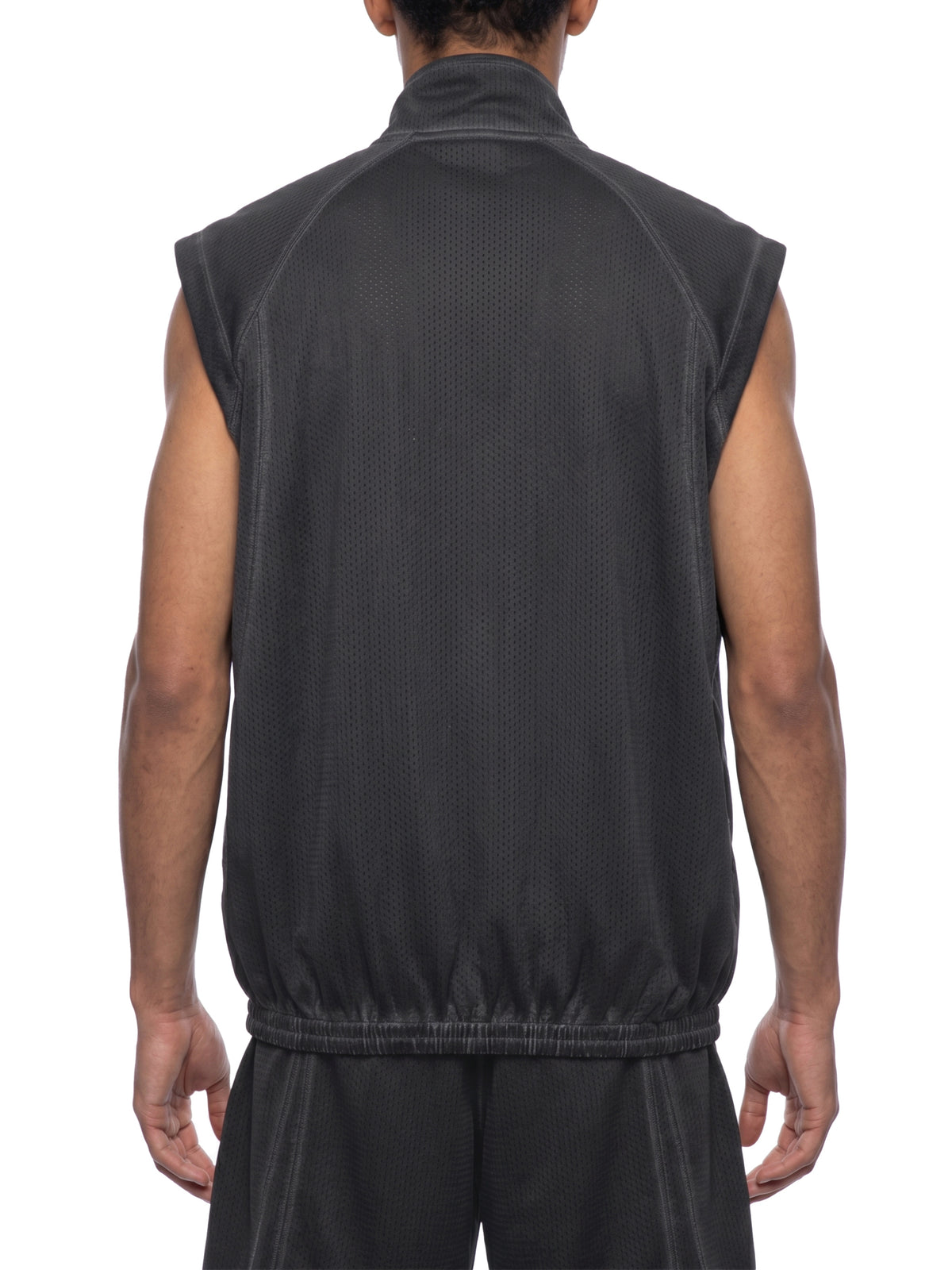 Unisex Vintage Wash Mesh Full-Zip Vest