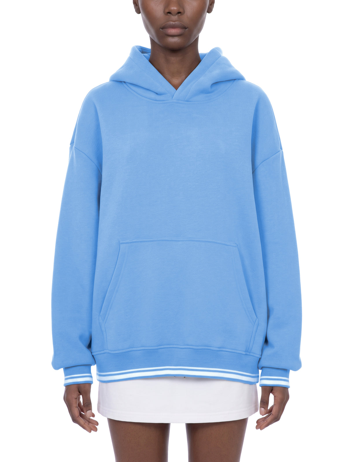 Unisex Oversized Color Block Fleece Hoodie